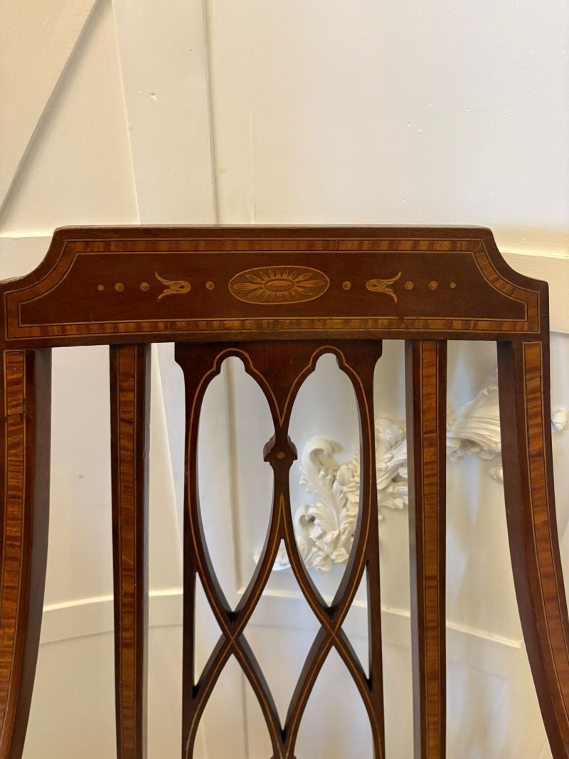 Unusual Antique Victorian Inlaid Mahogany Armchair - Image 10